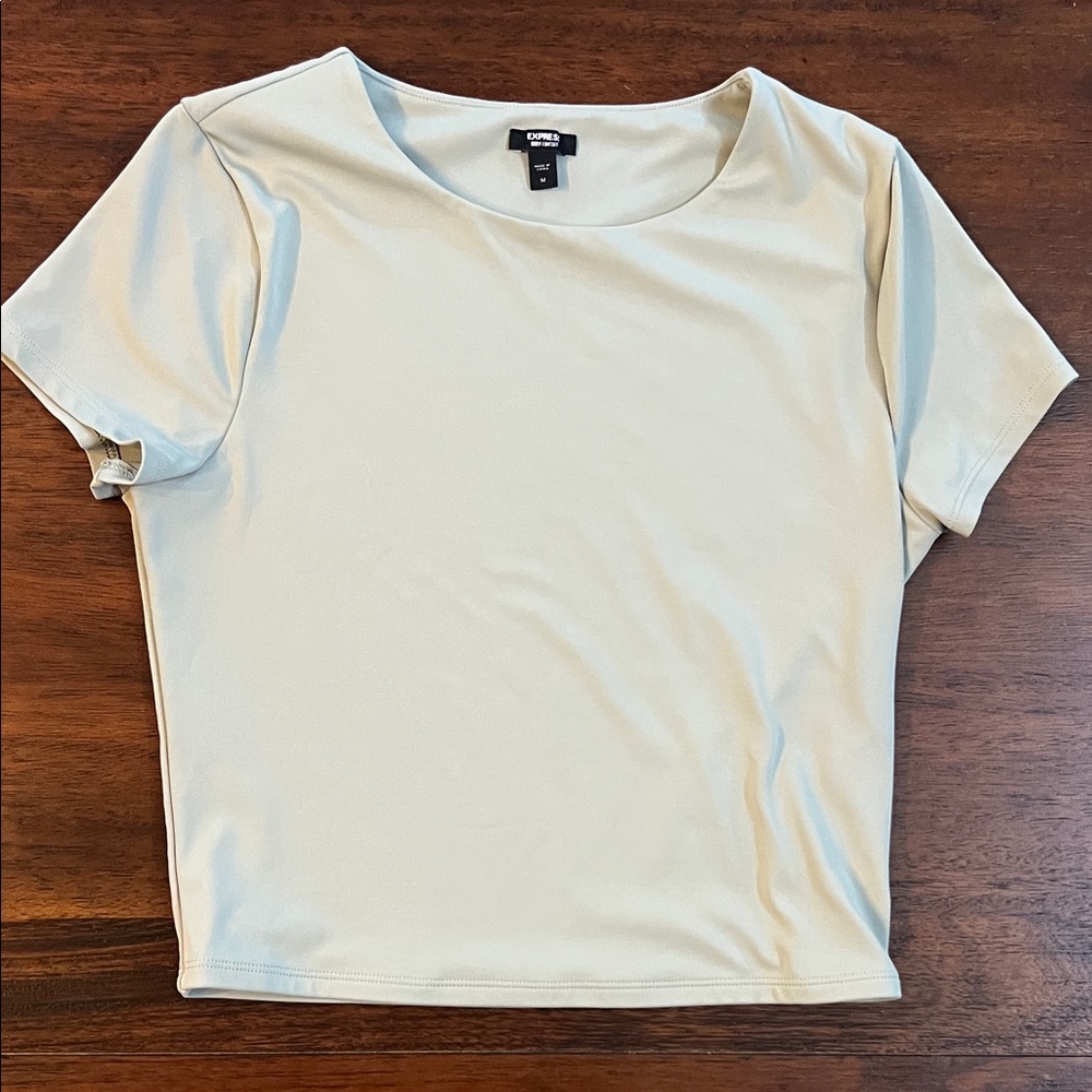 Express Light Cream Short Sleeve Top